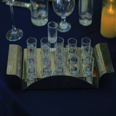 Shot Glass Serving Tray silver Color